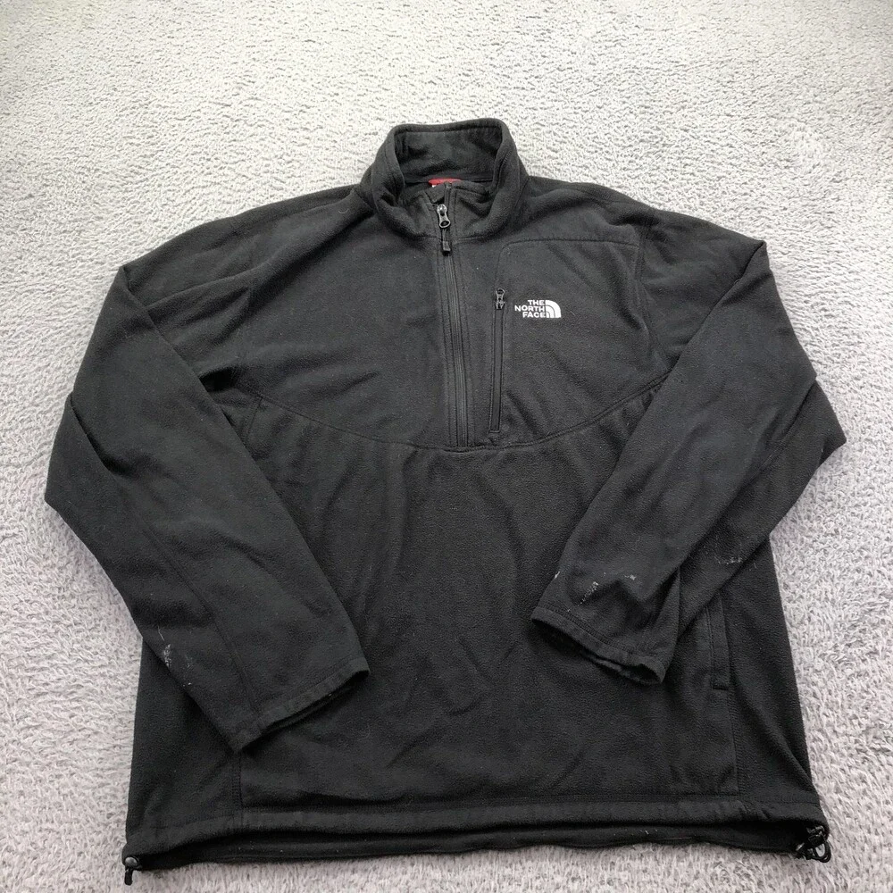 The North Face Jacket Mens Large Black Fleece 1/4 Zip TKA 100 Pullover Outdoor